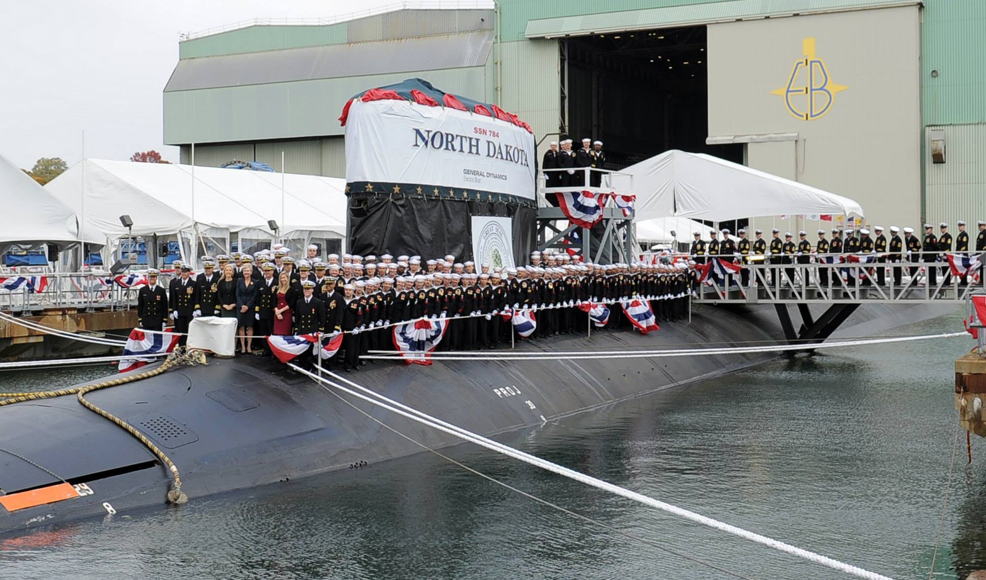 ssn-784 uss north dakota virginia class attack submarine us navy 16 christening ceremony groton general dynamics
