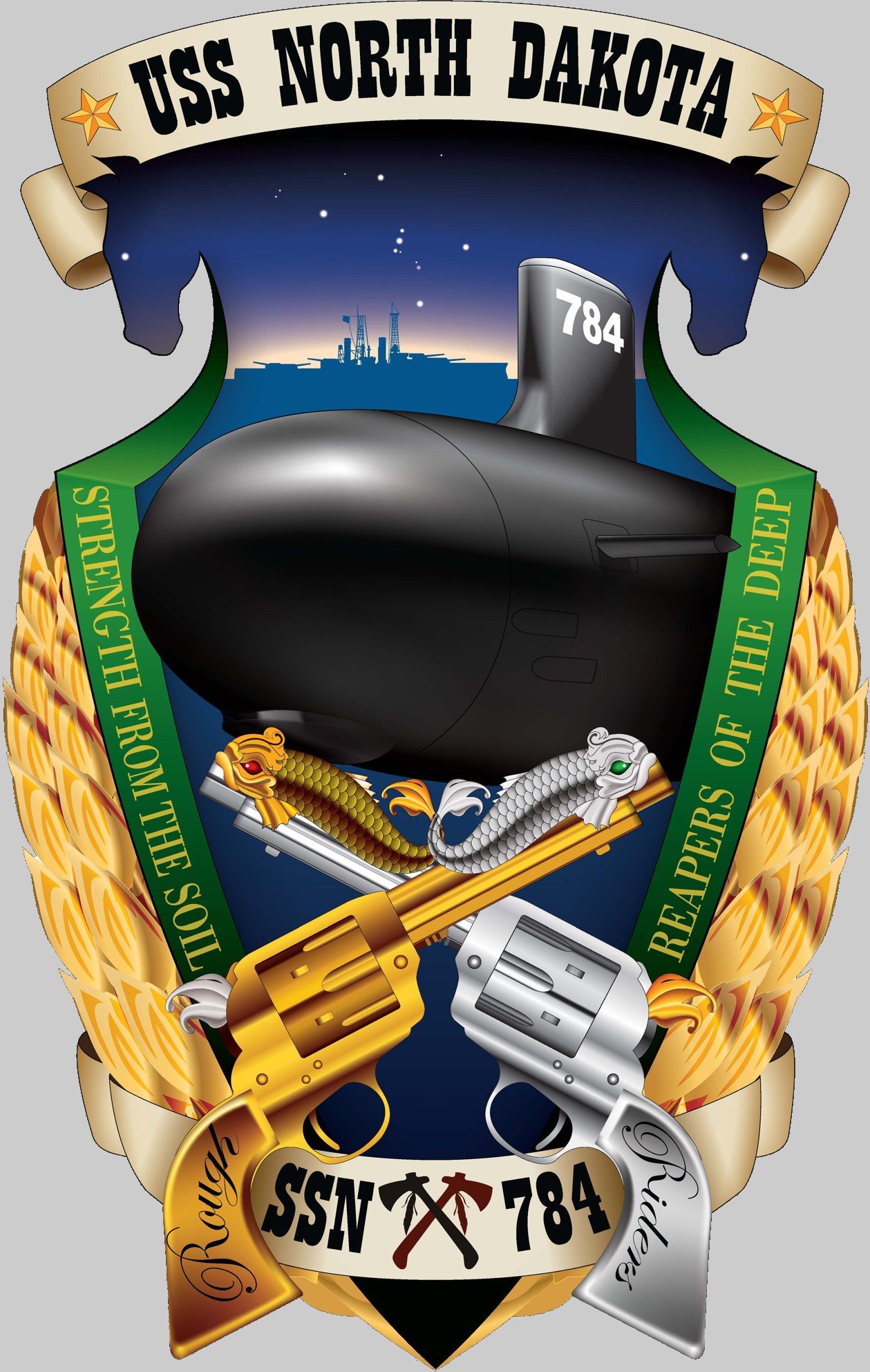 ssn-784 uss north dakota insignia crest patch badge virginia class attack submarine us navy 02c