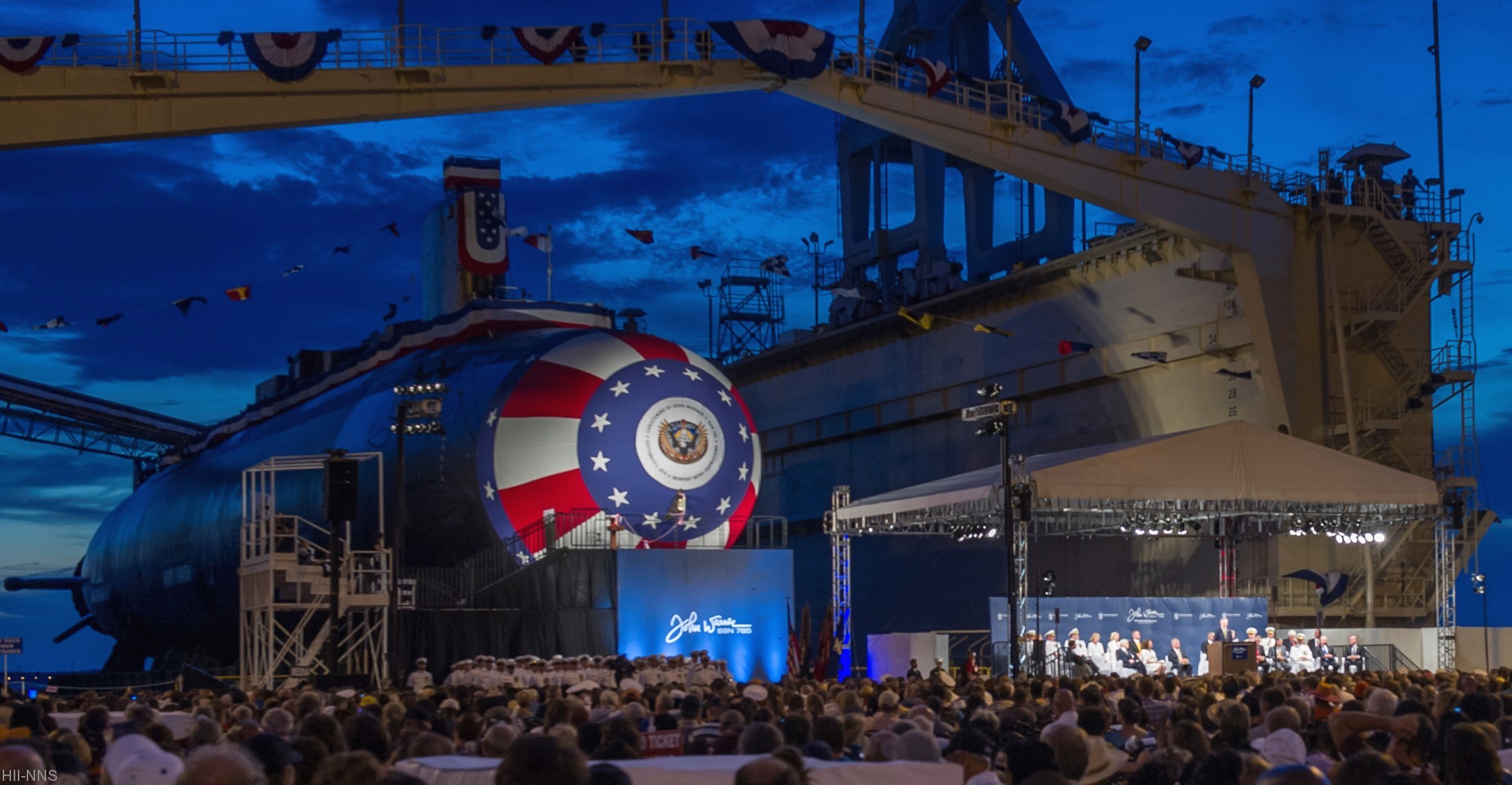 ssn-785 uss john warner virginia class attack submarine us navy 06 christening ceremony newport news