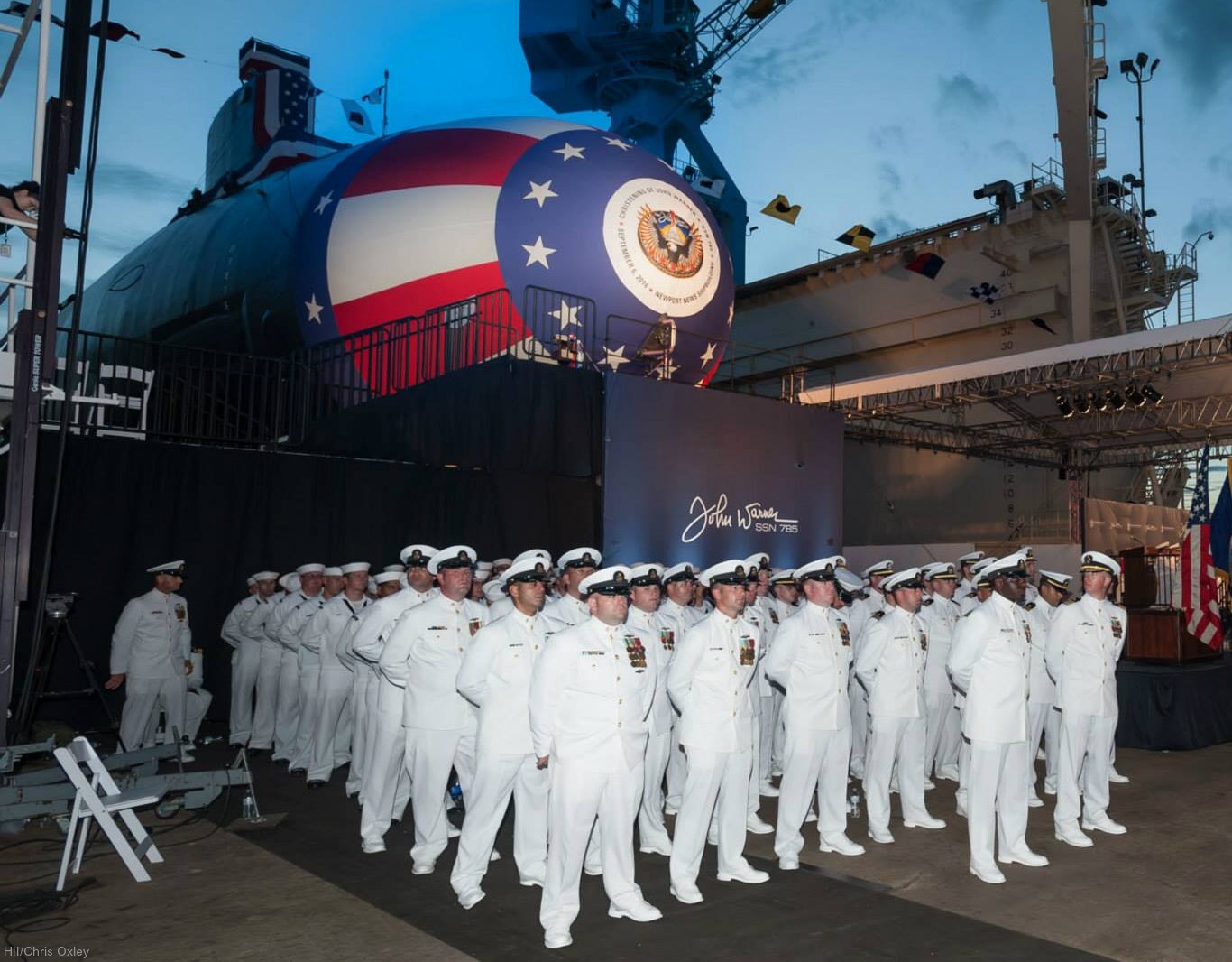 ssn-785 uss john warner virginia class attack submarine us navy 22 christening