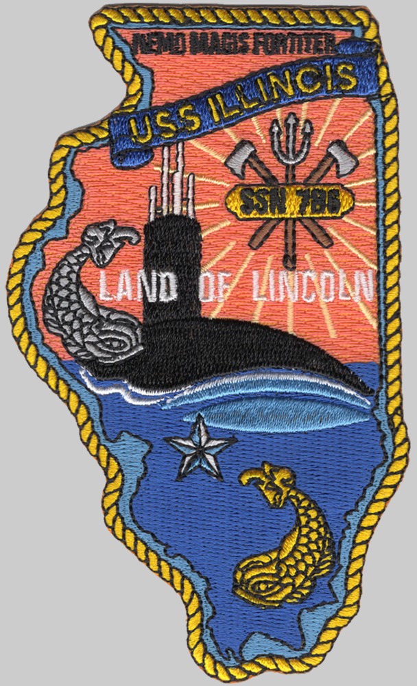 ssn-786 uss illinois insignia crest patch badge virginia class attack submarine us navy 02p
