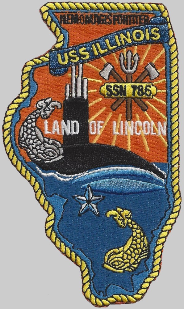ssn-786 uss illinois insignia crest patch badge virginia class attack submarine us navy 02ap