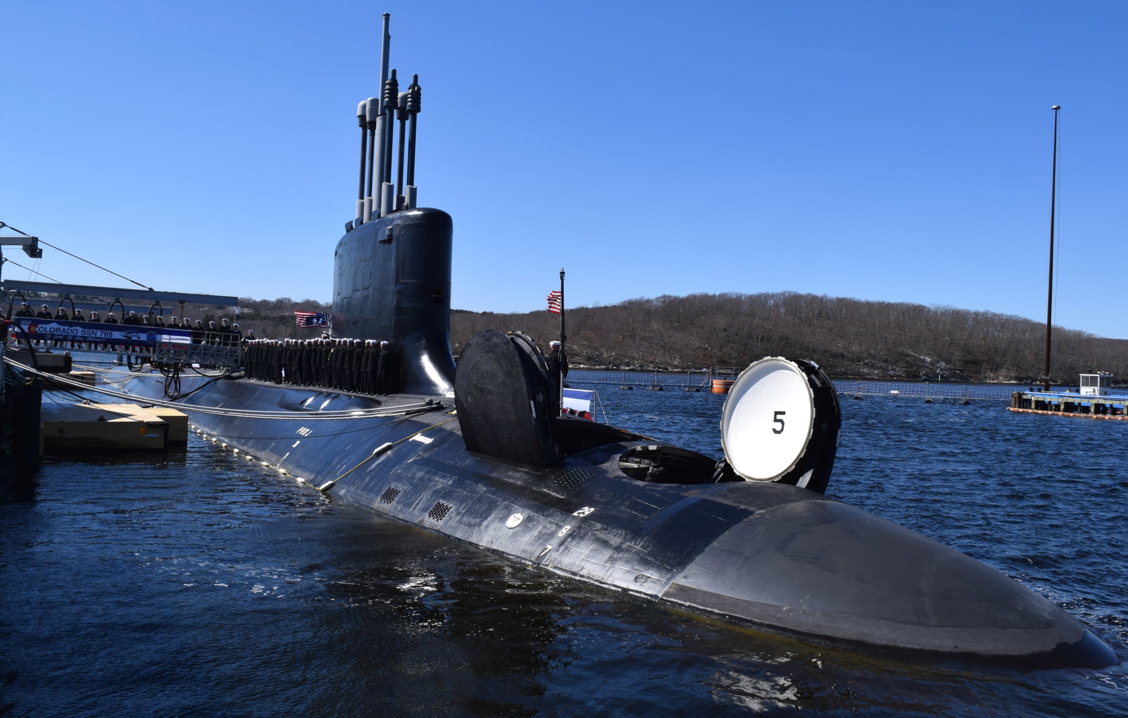 ssn-788 uss colorado virginia class attack submarine us navy 15 commissioning ceremony new london groton