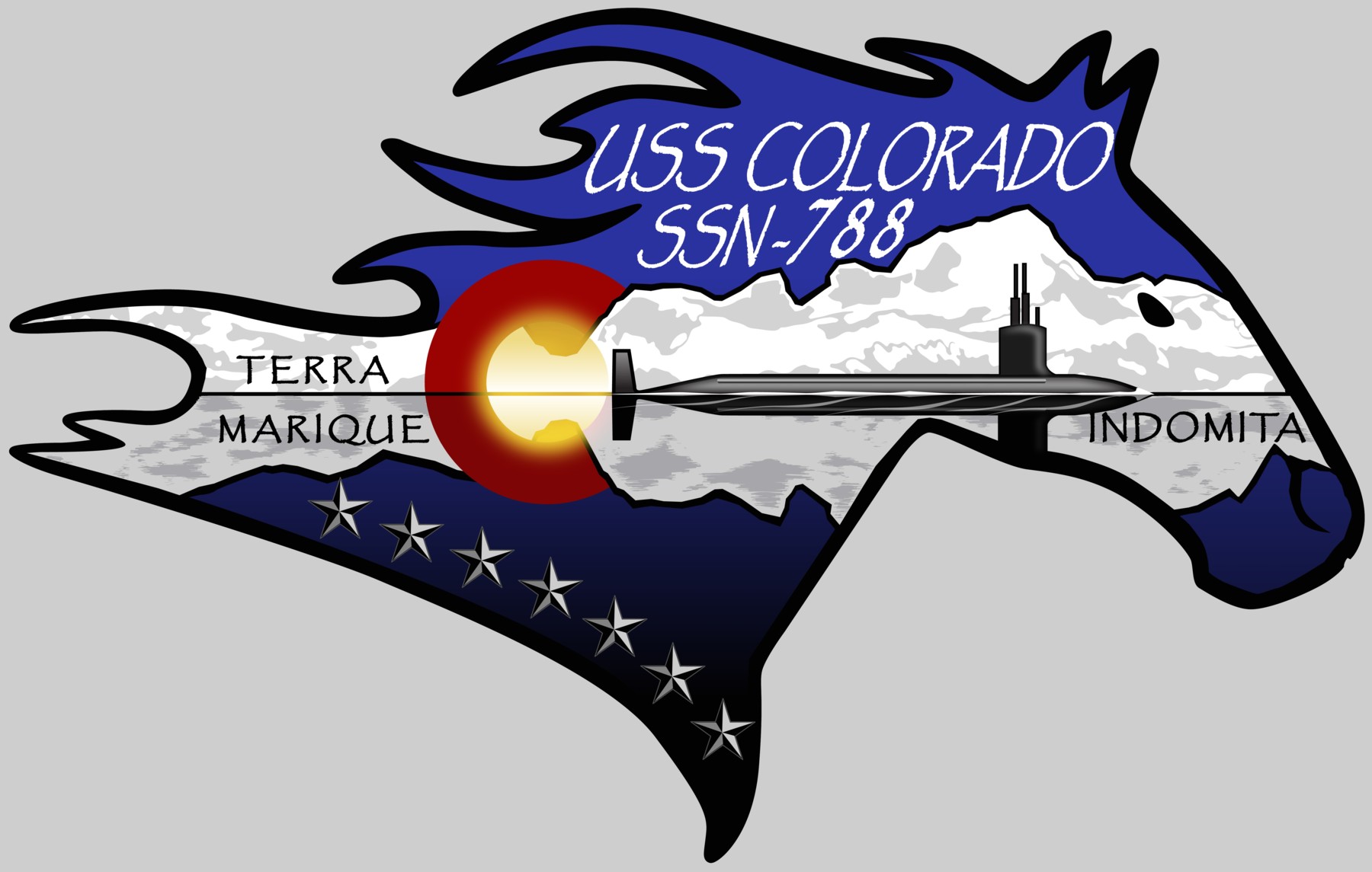 ssn-788 uss colorado insignia crest patch badge virginia class attack submarine us navy 02c