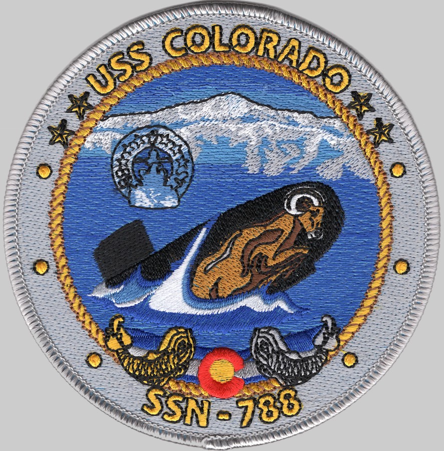 ssn-788 uss colorado insignia crest patch badge virginia class attack submarine us navy 03p
