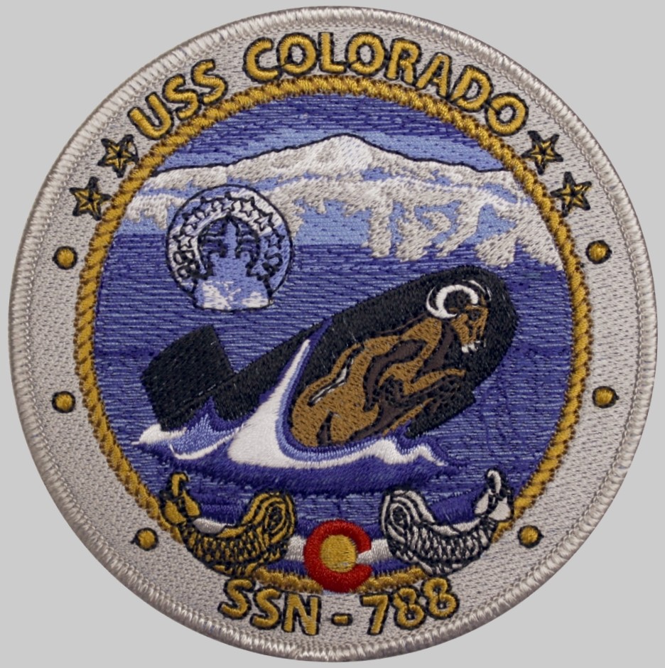 ssn-788 uss colorado insignia crest patch badge virginia class attack submarine us navy 04p