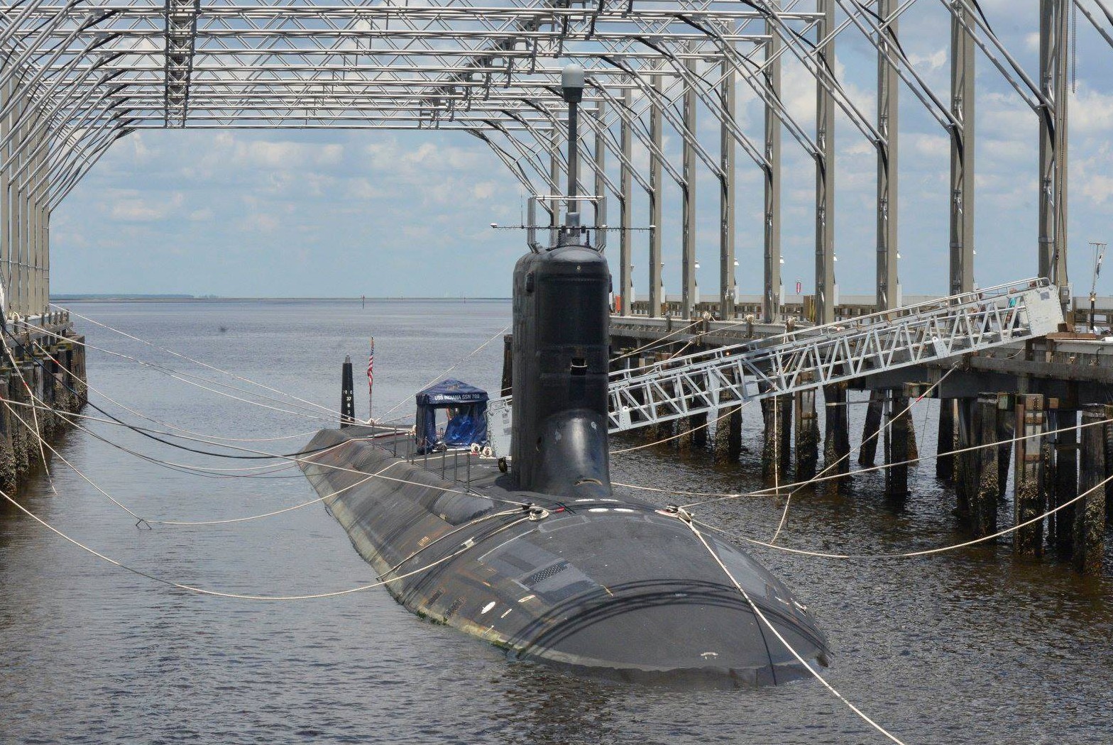 ssn-789 uss indiana virginia class attack submarine us navy magnetic silencing facility subase kings bay georgia 30