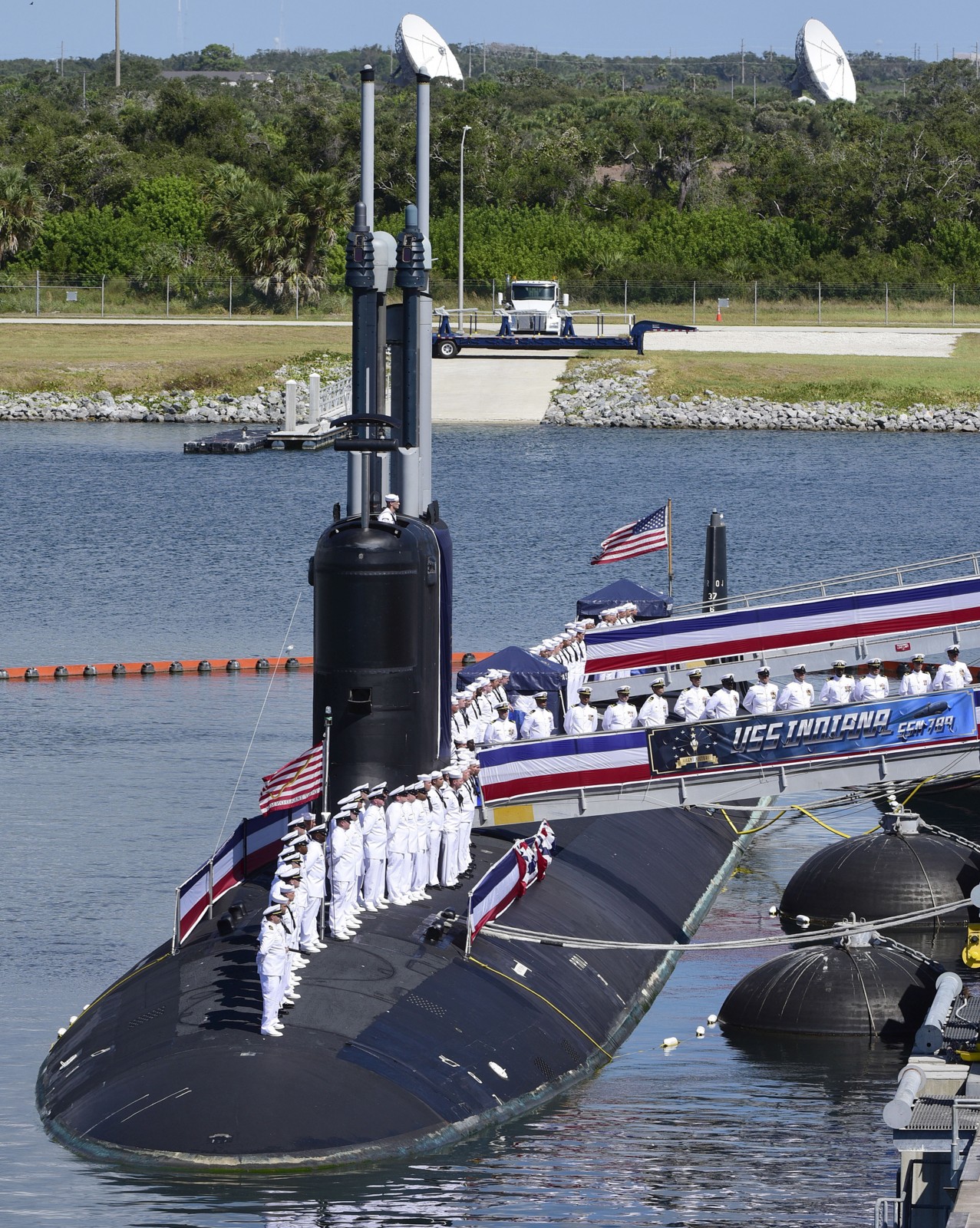 ssn-789 uss indiana virginia class attack submarine us navy commissioning ceremony port canaveral florida 34
