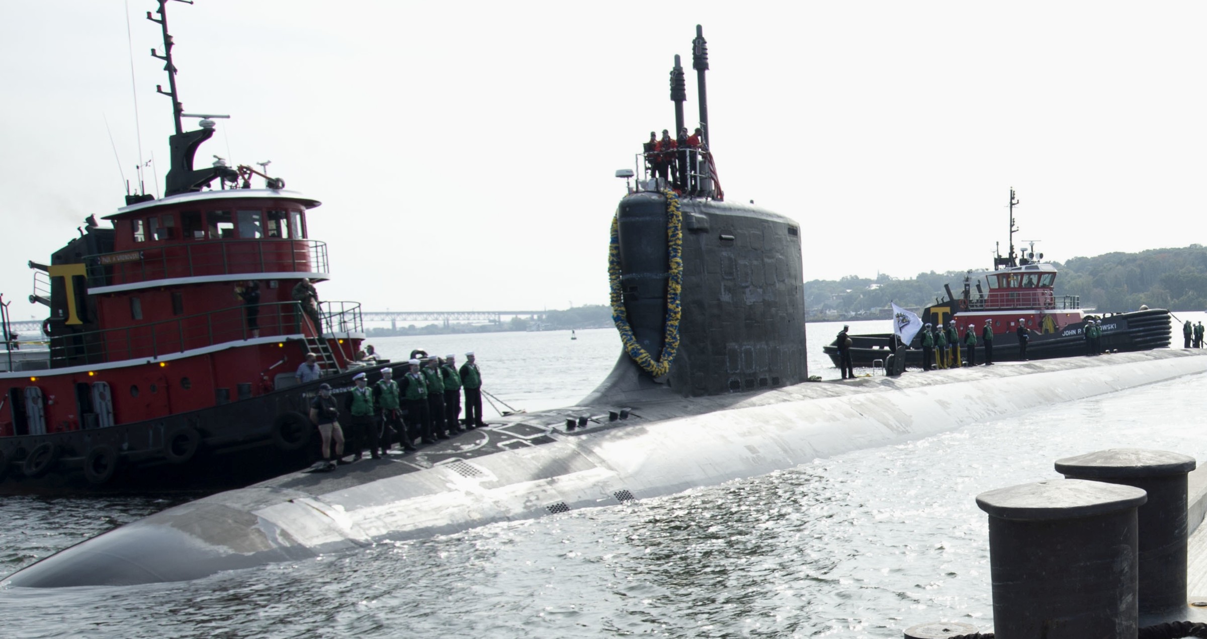 ssn-789 uss indiana virginia class attack submarine us navy 55 returning after maiden deployment groton