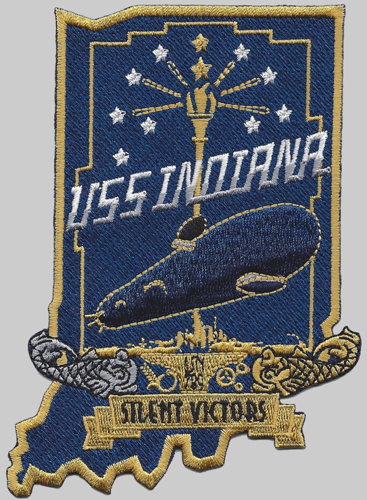 ssn-789 uss indiana insignia crest patch badge virginia class attack submarine us navy 02p