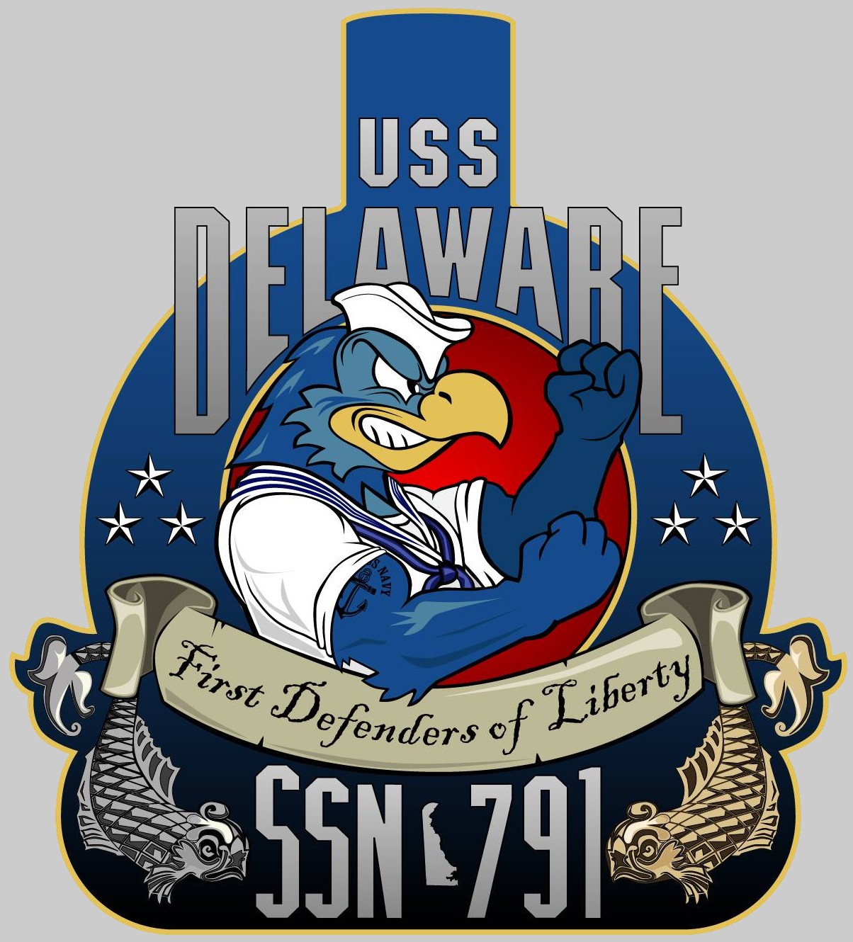 ssn-791 uss delaware insignia crest patch badge virginia class attack submarine us navy 02x
