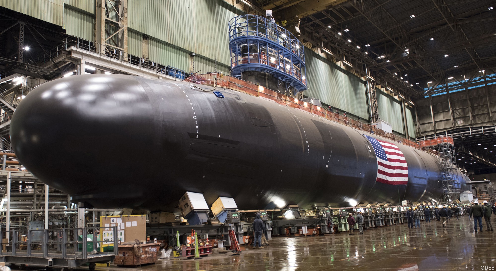 ssn-792 uss vermont virginia class attack submarine block iv us navy roll out gdeb groton 13