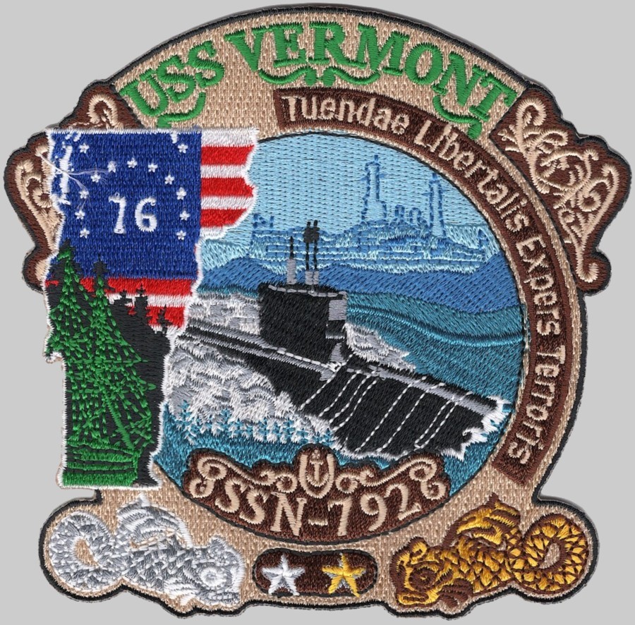 ssn-792 uss vermont insignia crest patch badge virginia class attack submarine us navy 02p