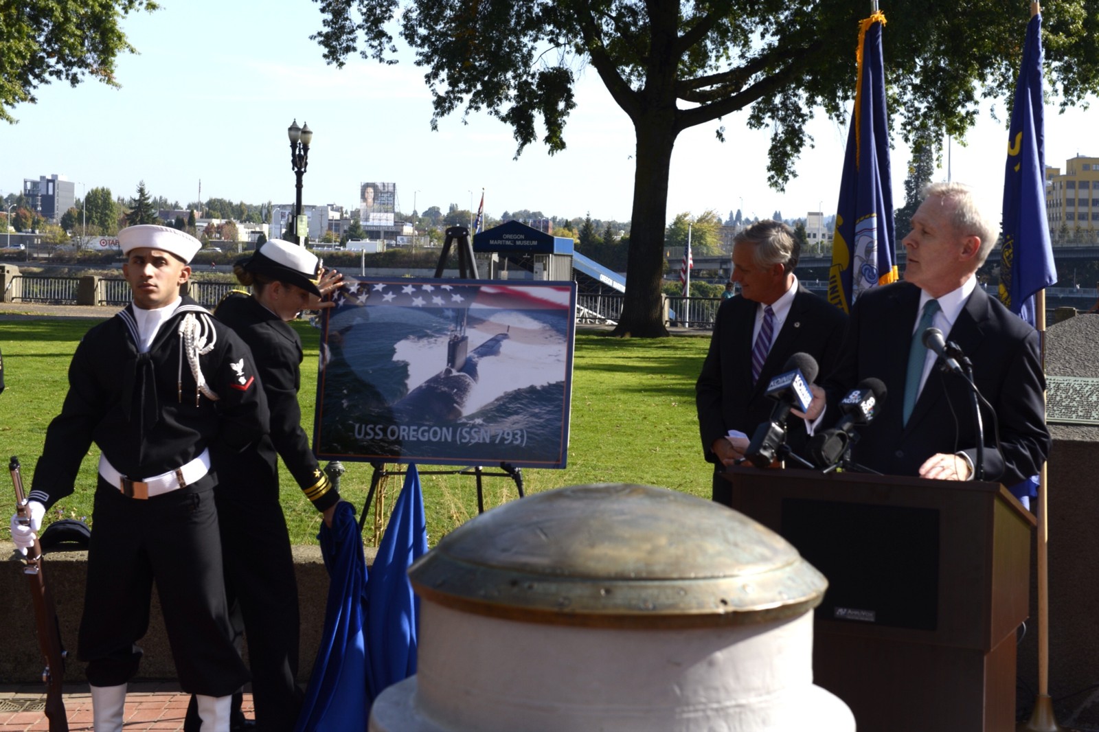 ssn-793 uss oregon virginia class attack submarine us navy naming ceremony 02