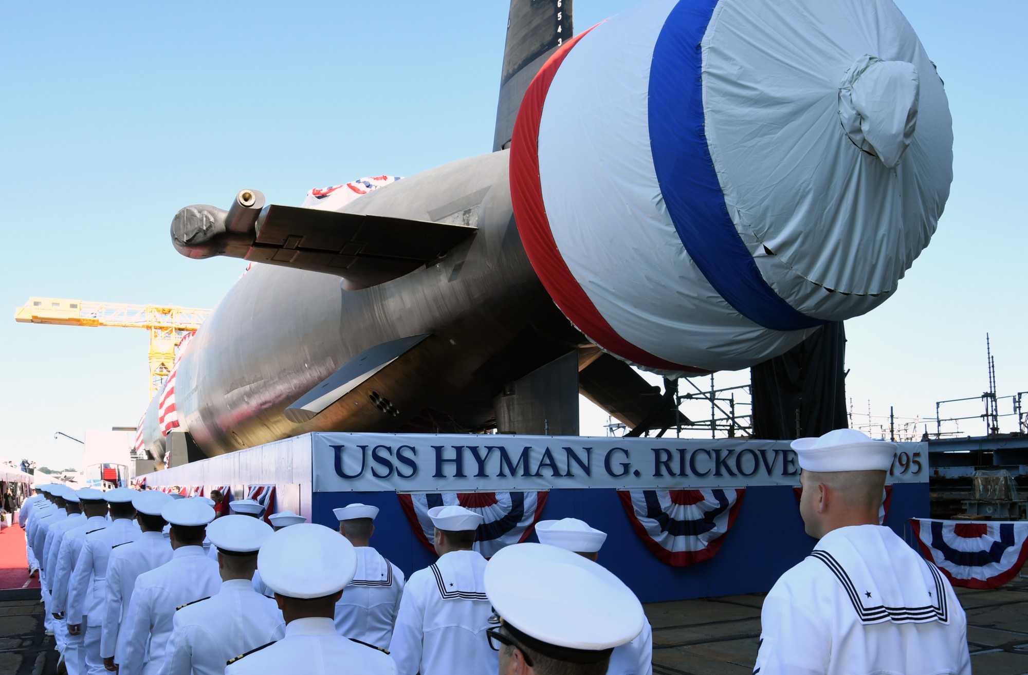 ssn-795 uss hyman g. rickover virginia class attack submarine us navy christening groton connecticut 11