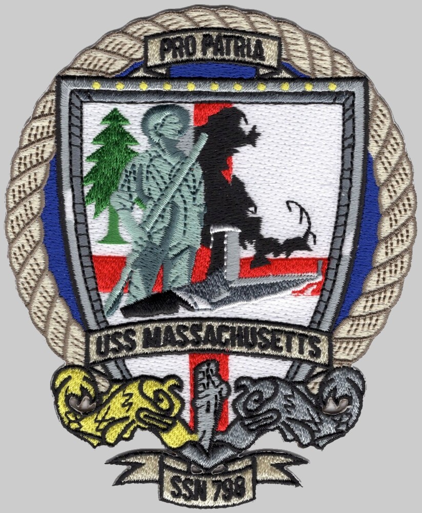 ssn-798 uss massachusetts insignia crest patch badge virginia class attack submarine us navy 02x
