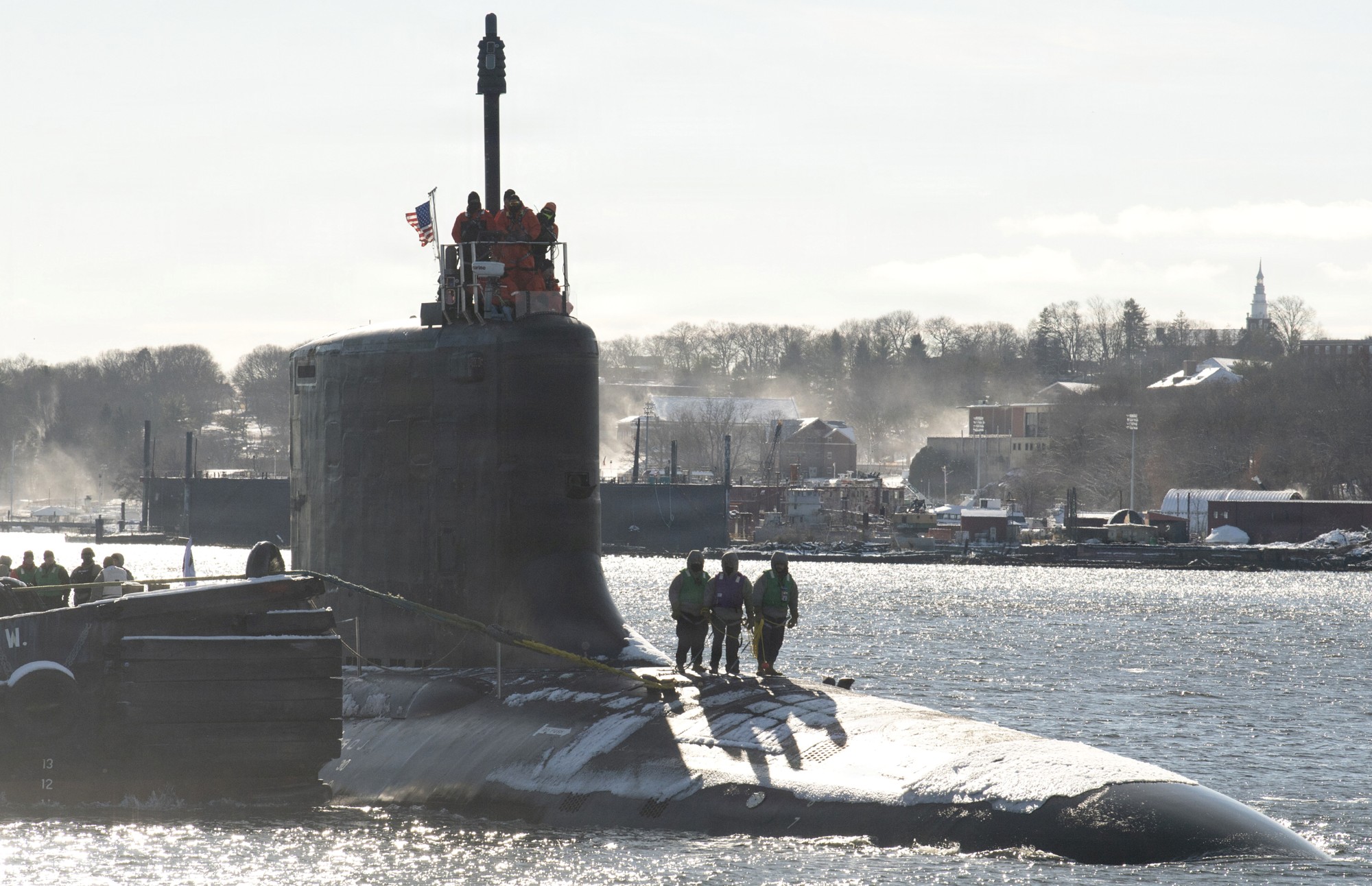 uss idaho ssn 799 virginia class attack submarine us navy arriving new london groton first time 2025 12