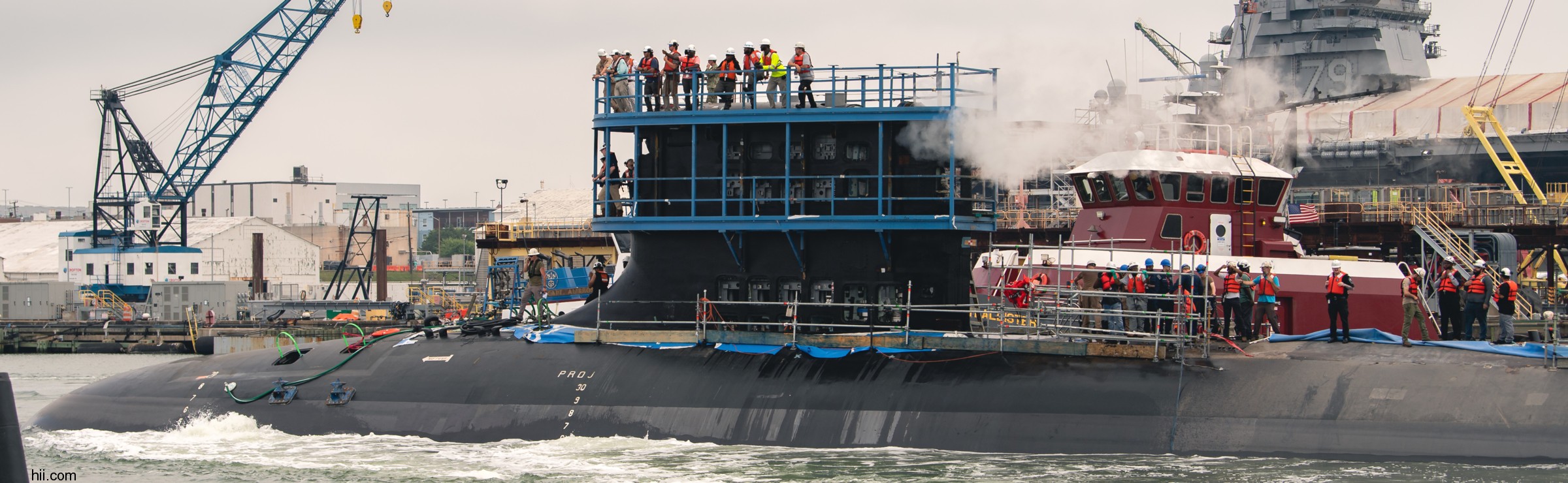 ssn-800 uss arkansas attack submarine virginia class launching hii newport news 2025 16