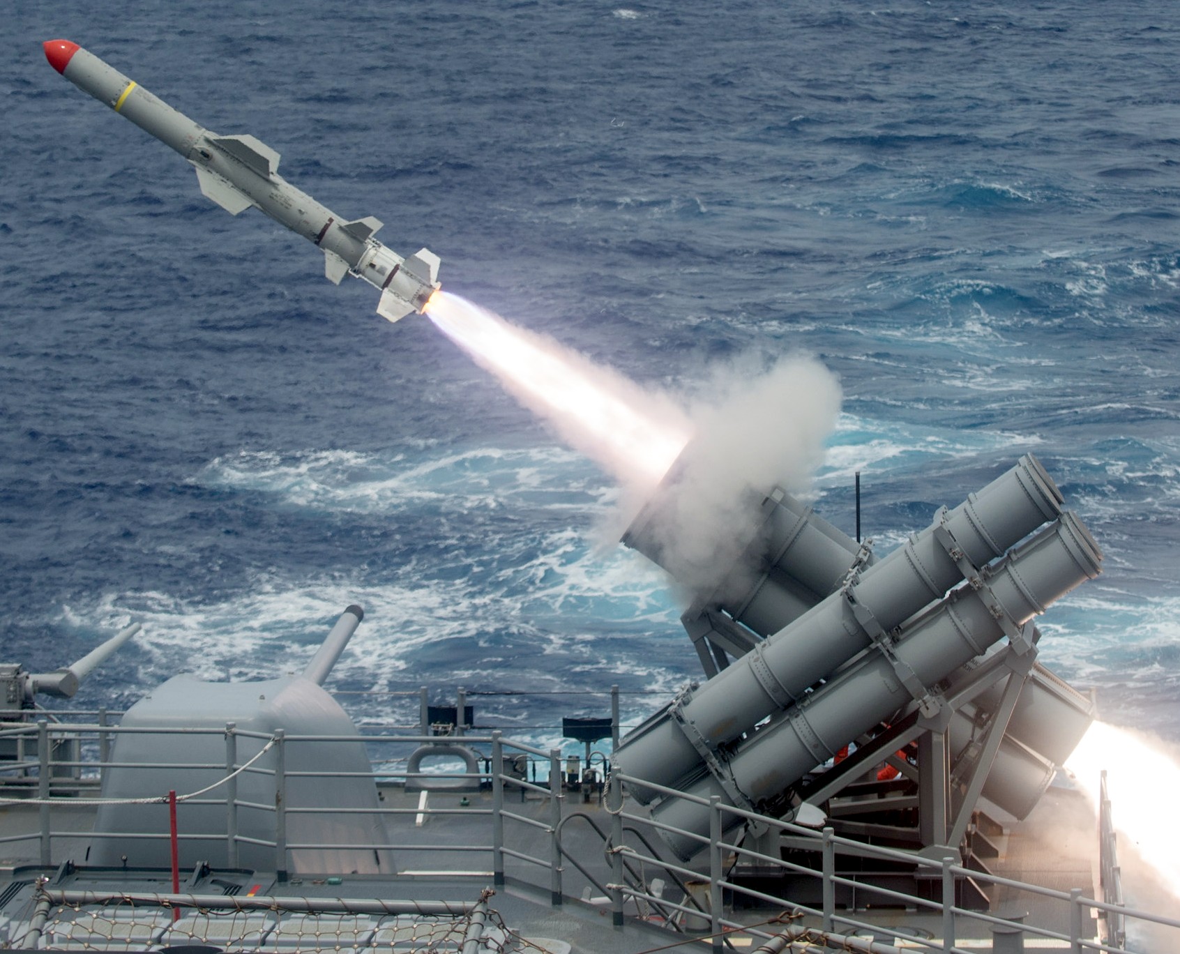 mk-141 missile launcher rgm-84 harpoon ssm ticonderoga class cruiser 03