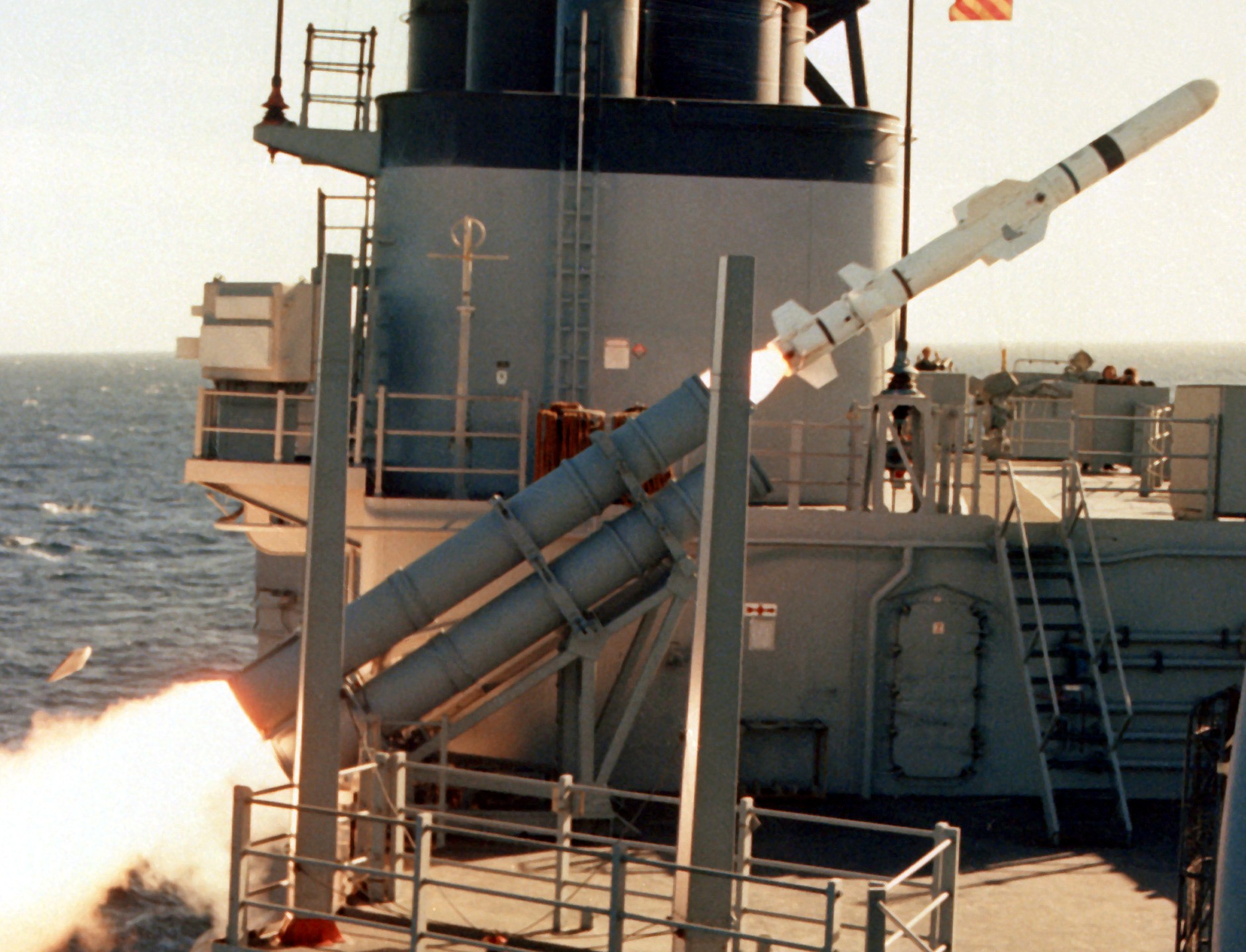 rgm-84 harpoon ssm mk-141 missile launcher spruance class destroyer 17