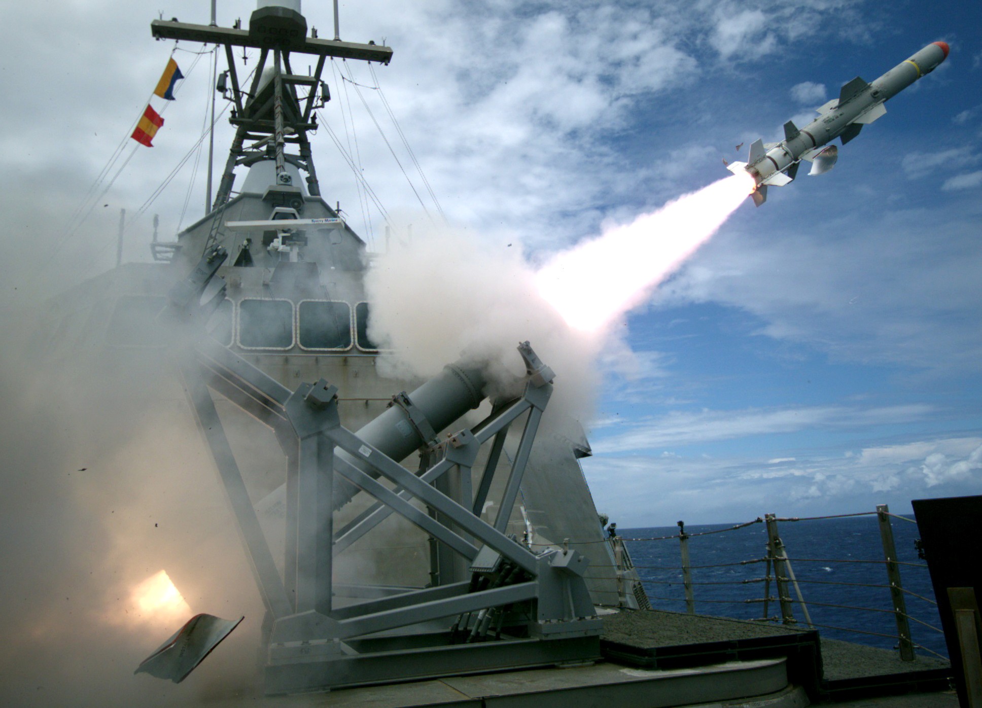 rgm-84 harpoon ssm mk-141 missile launcher independence class littoral combat ship lcs 49