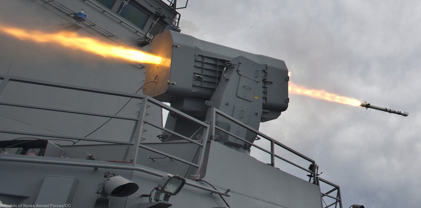 rim-116 rolling airframe missile ram ciws mk.49 launching system mk.31 gmws rok korea navy 37