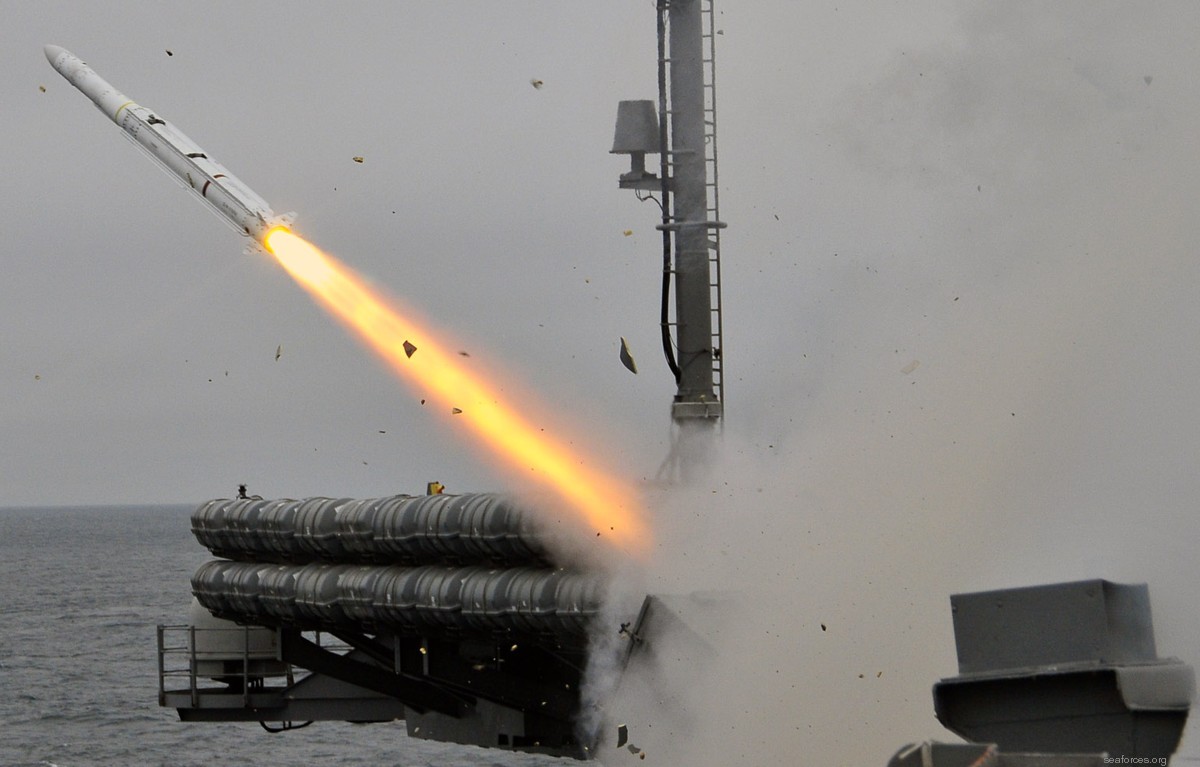 rim-162 evolved sea sparrow missile essm sam navy 12 mk. 29 launcher cvn uss